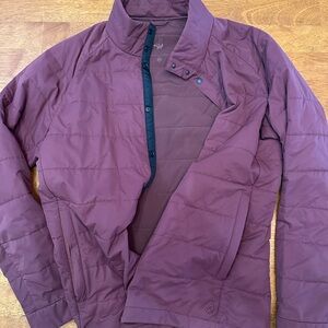 Men's Quilted Puffer Jacket in Burgundy